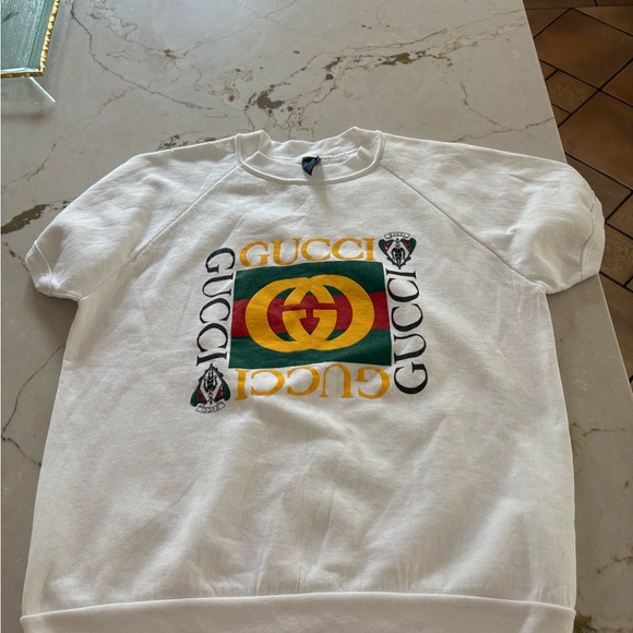 Gucci White Short Sleeve Tshirt Sz m men’s boot - Picture 1 of 5